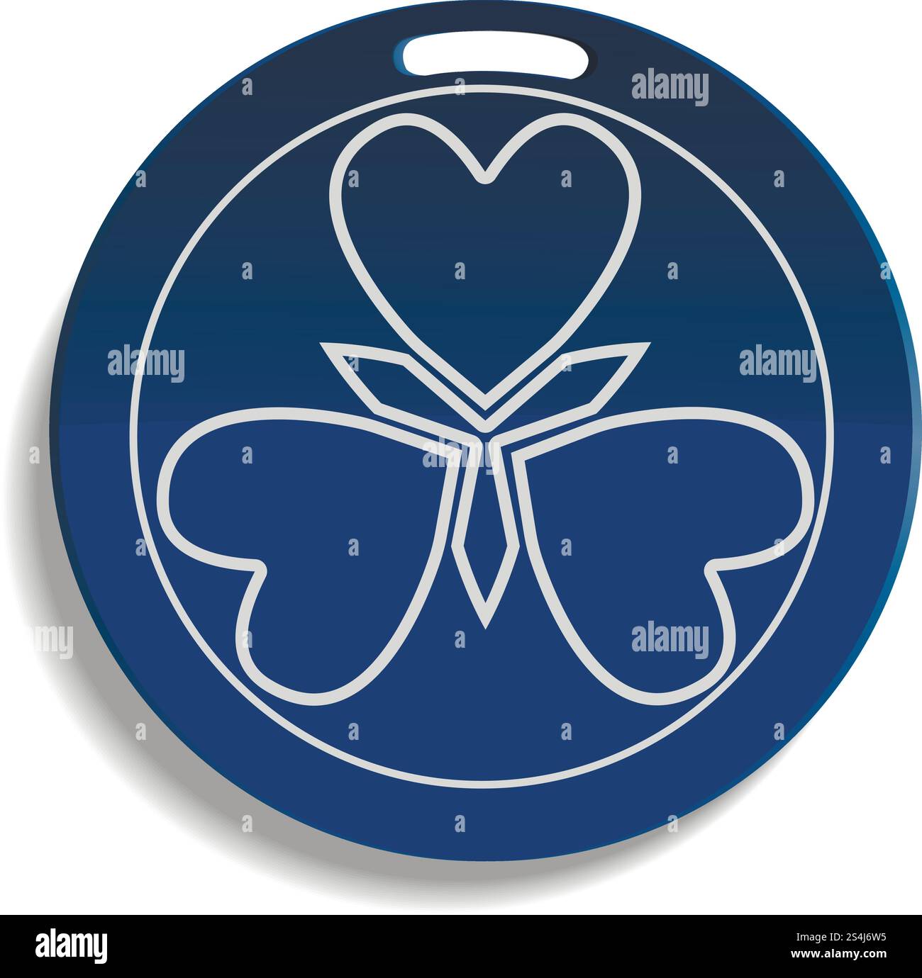 Blue brand emblem icon. Realistic illustration of blue brand emblem ...