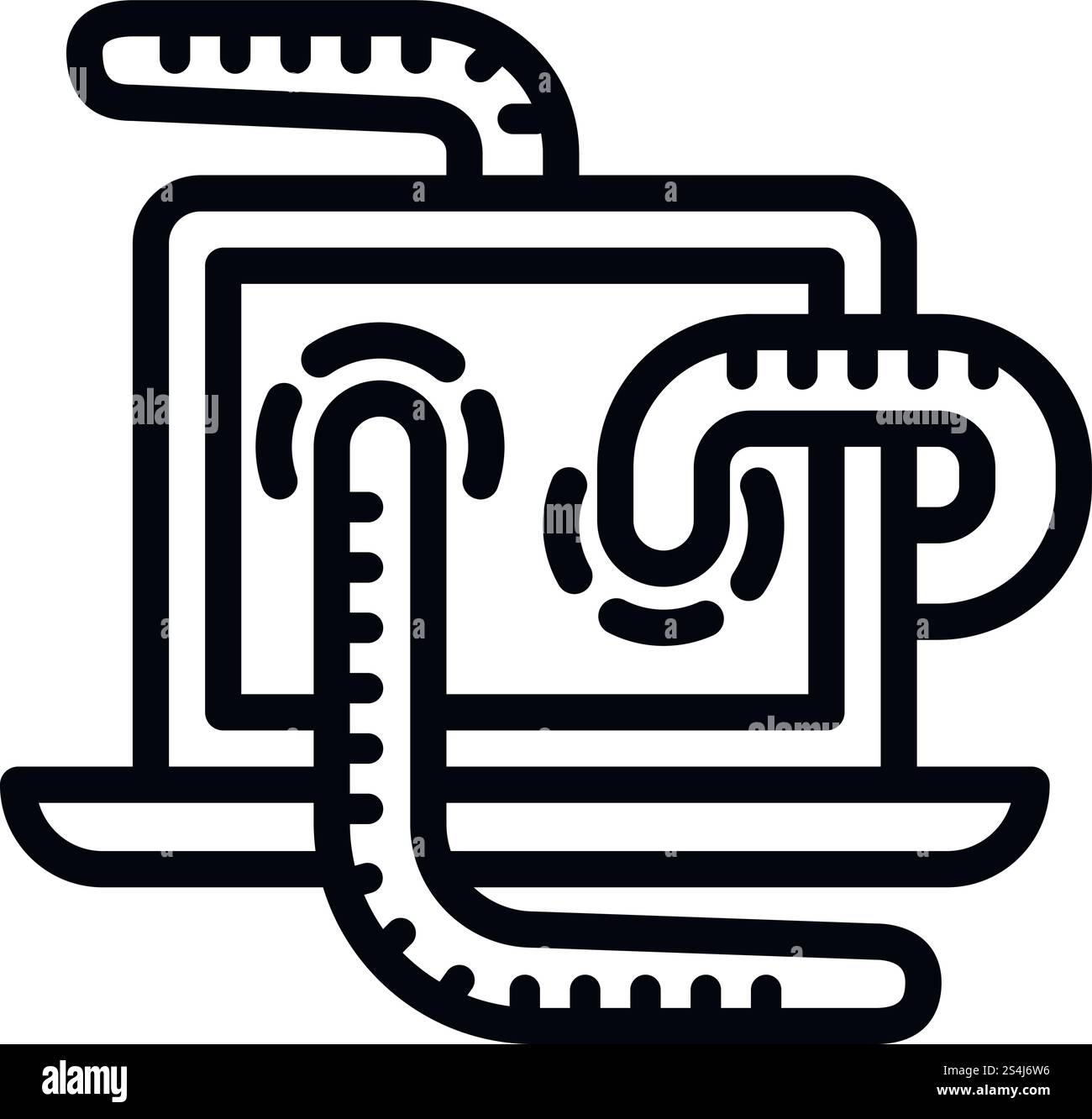 Computer worm icon. Outline computer worm vector icon for web design ...