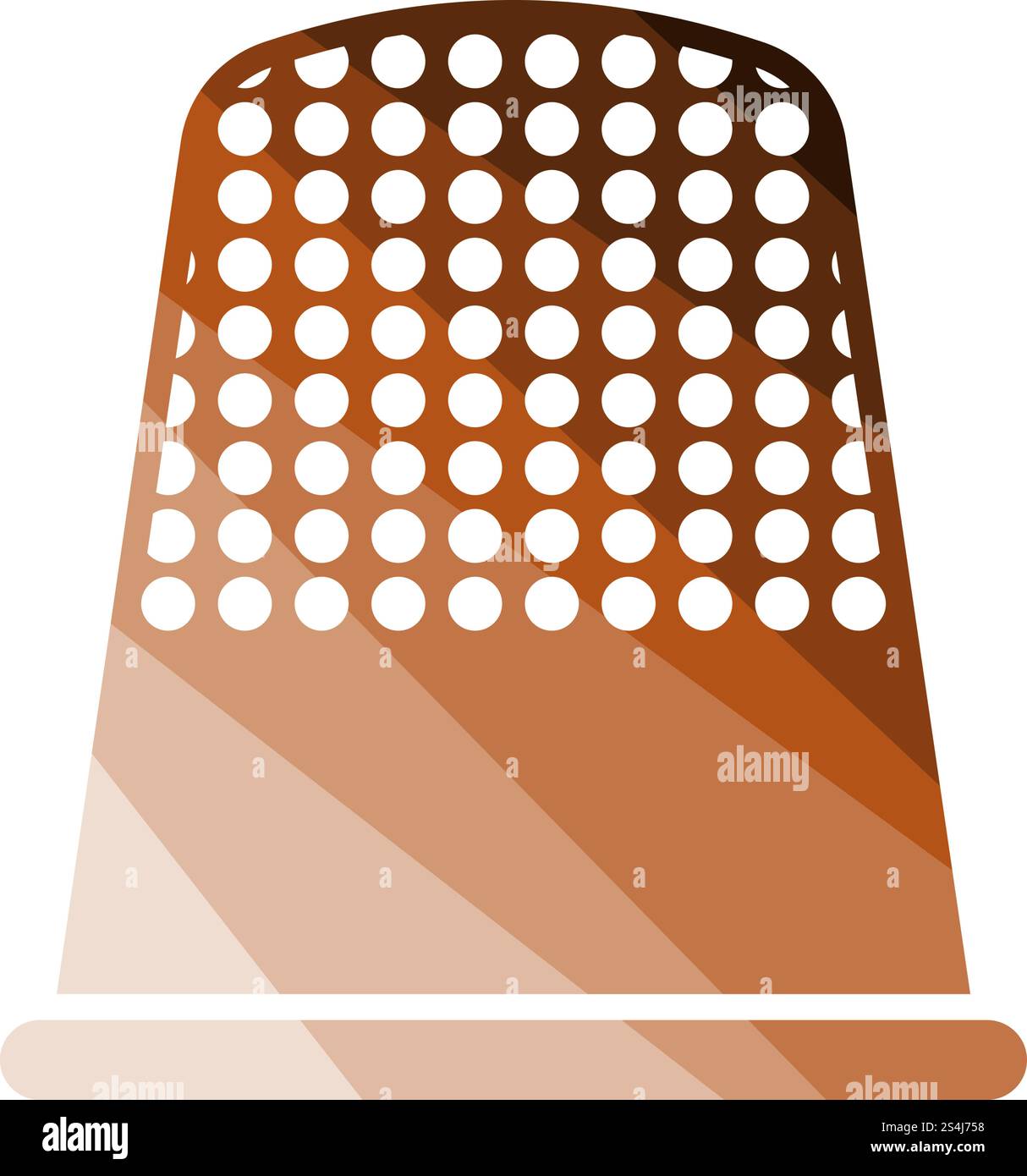 Tailor Thimble Icon. Flat Color Ladder Design. Vector Illustration. Stock Vector