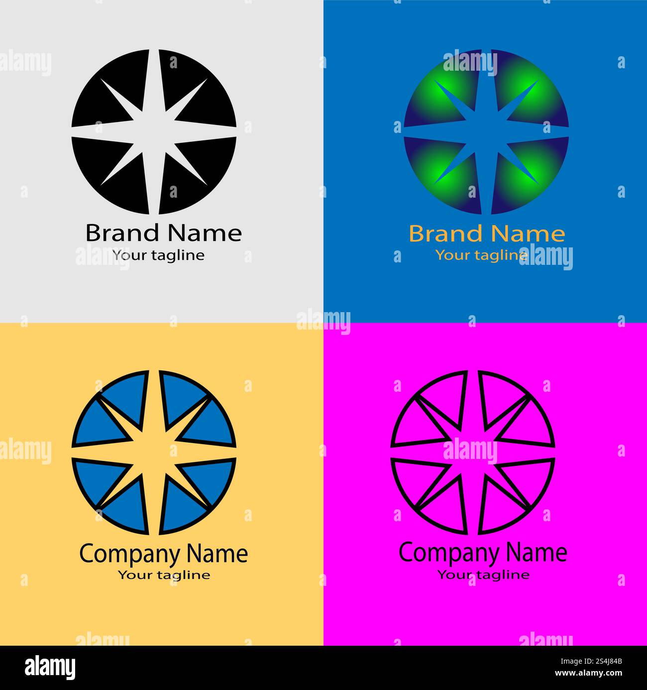 Beautiful Unique logo design with four different designs of the same ...
