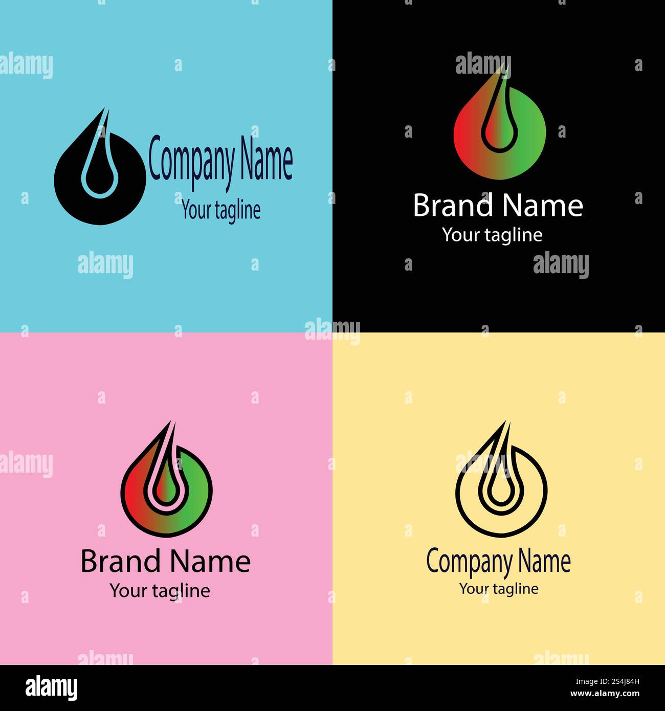 Beautiful Unique logo design with four different designs of the same ...