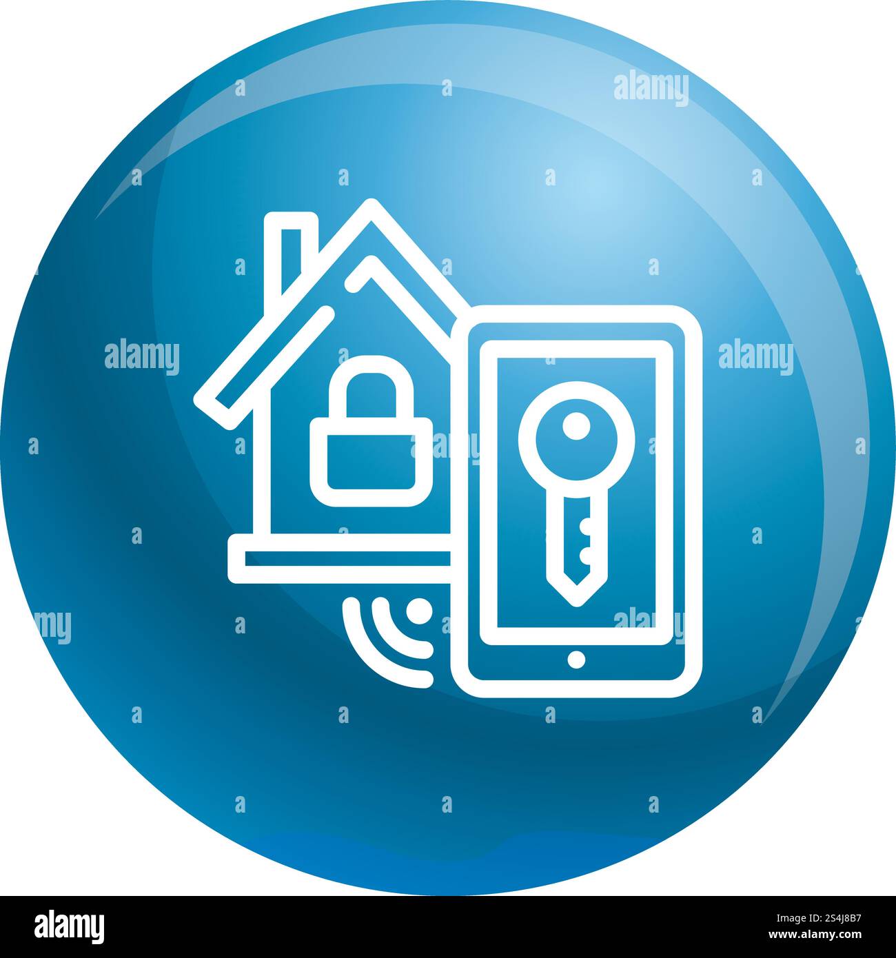 Smart house lock icon. Outline smart house lock vector icon for web ...