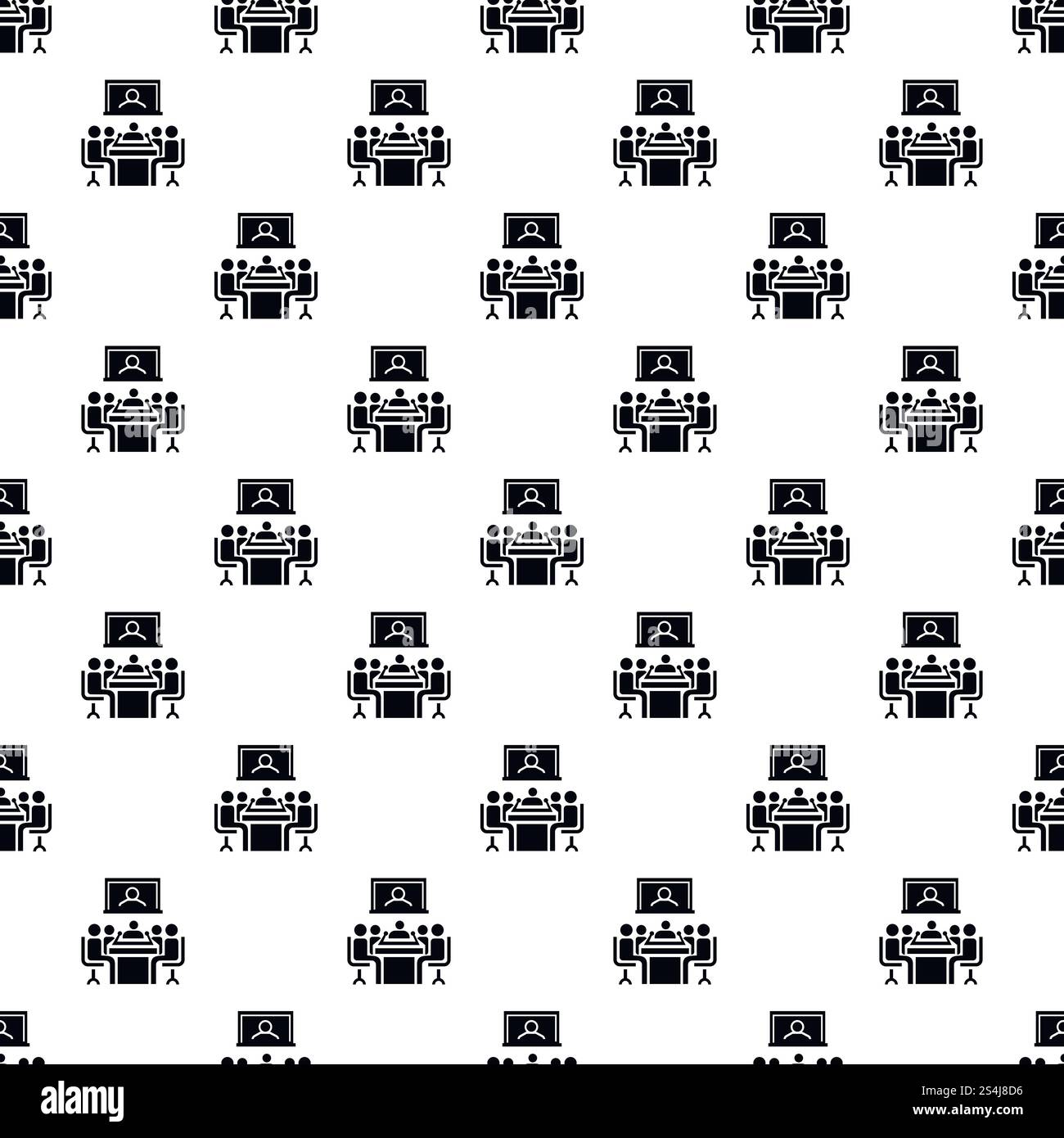 Video conference pattern seamless vector repeat for any web design. Video conference pattern seamless vector Stock Vector