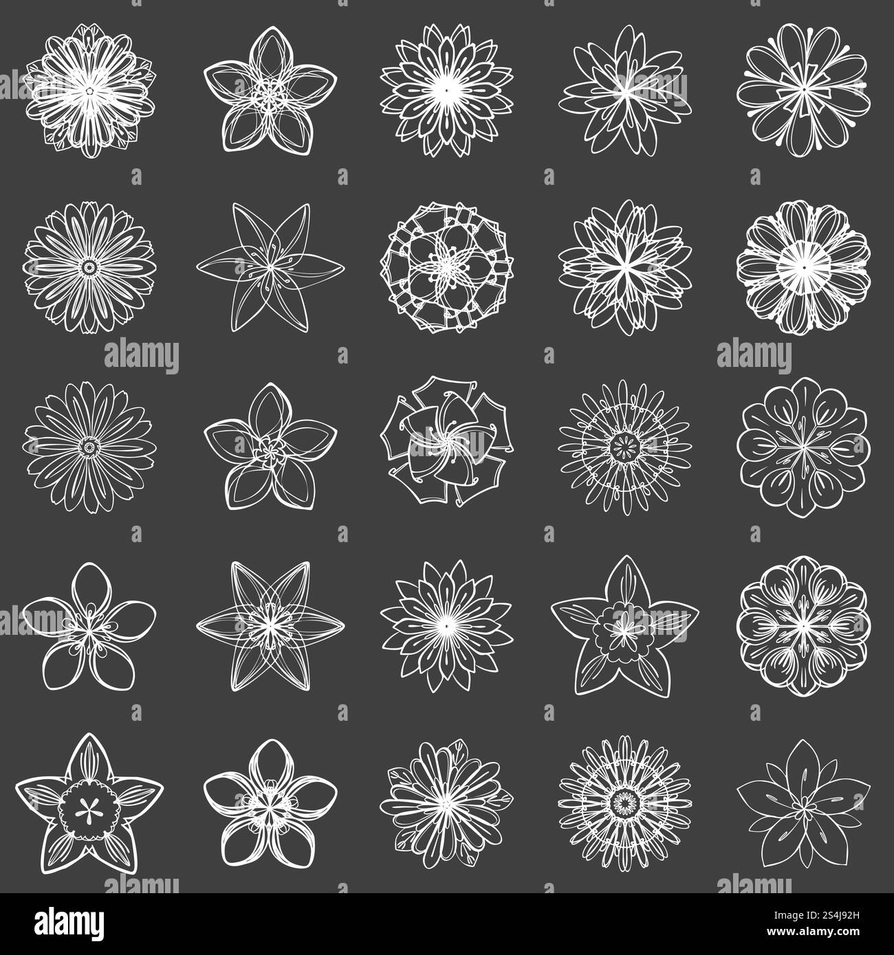 New flower icon set. Simple set of new flower vector icons for web ...