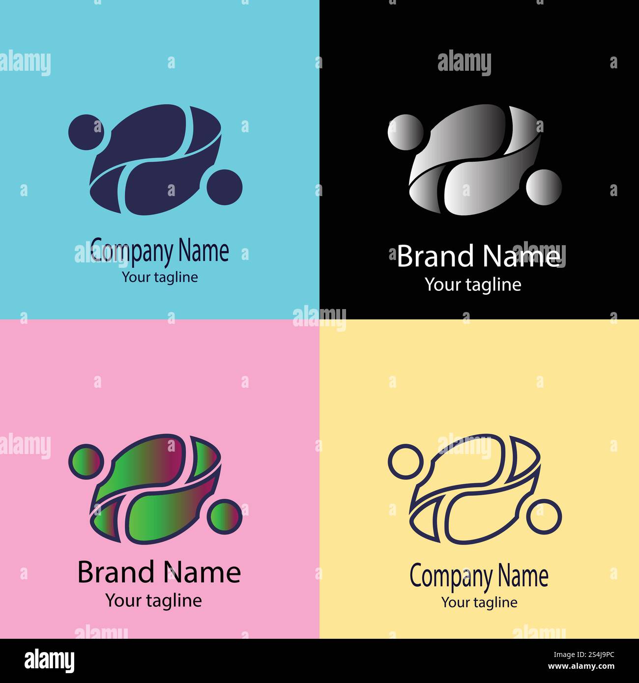 Beautiful Unique logo design with four different designs of the same ...