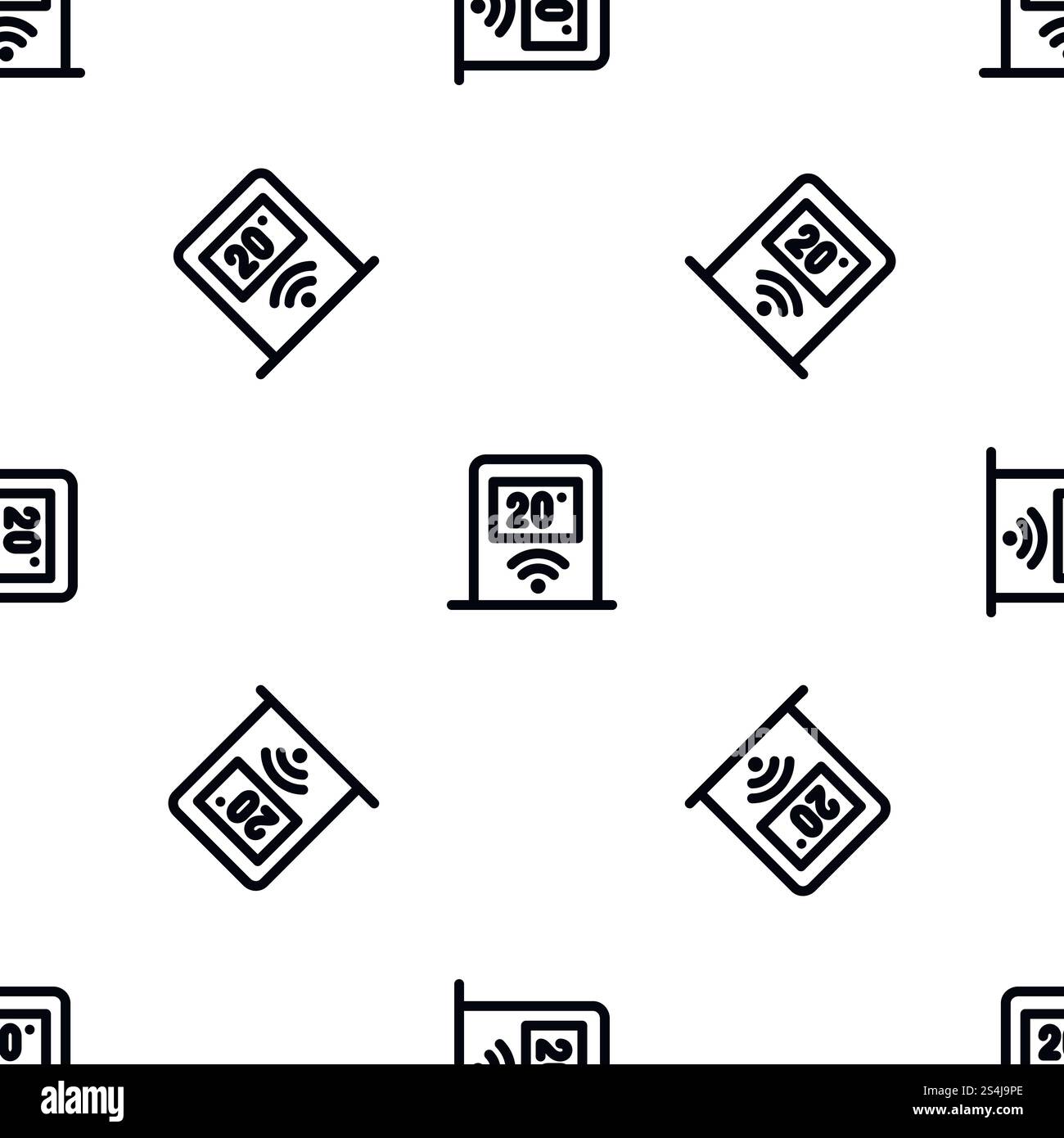 Wifi temperature control pattern seamless vector repeat for any web design. Wifi temperature control pattern seamless vector Stock Vector