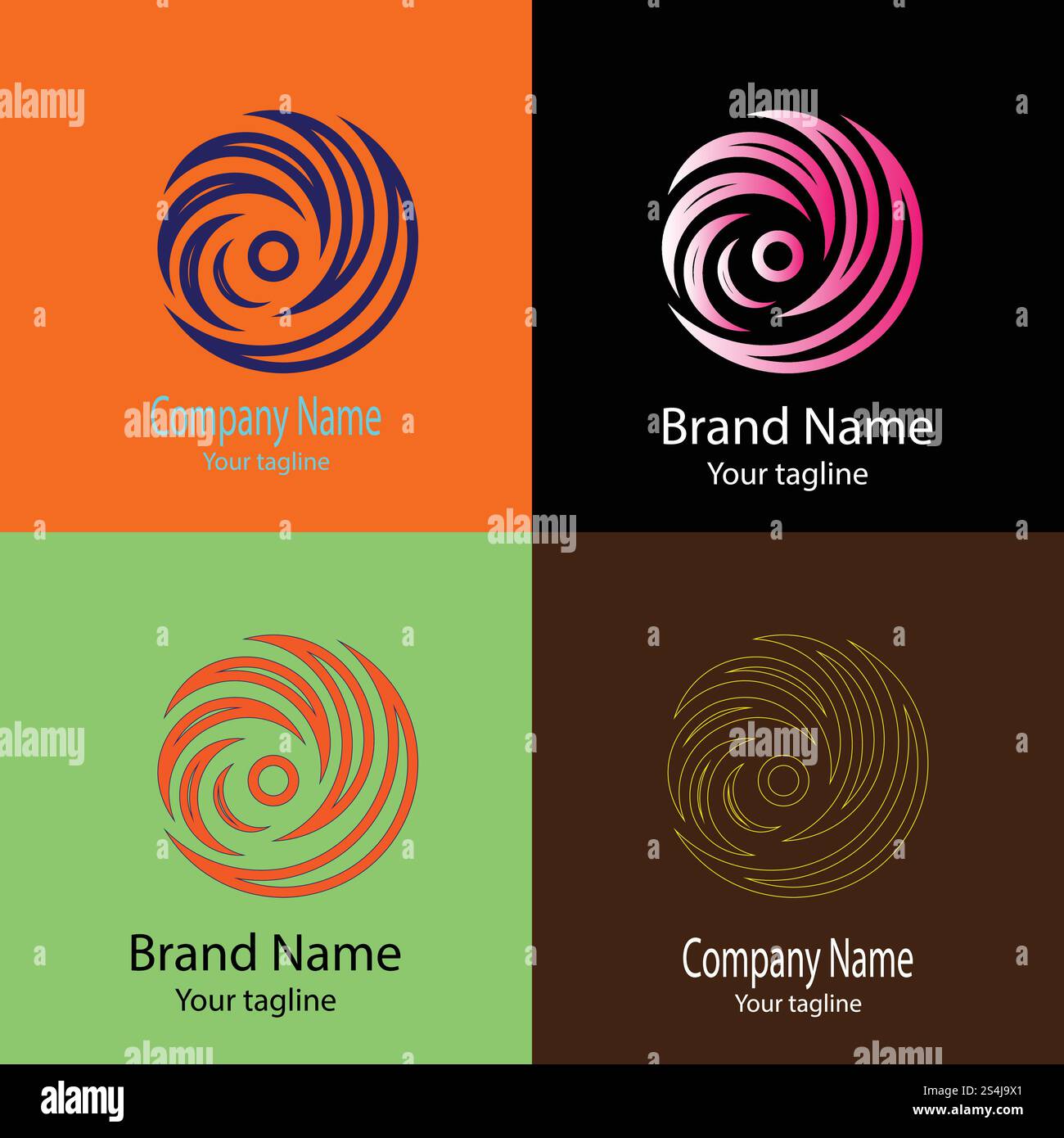 Beautiful Unique logo design with four different designs of the same ...