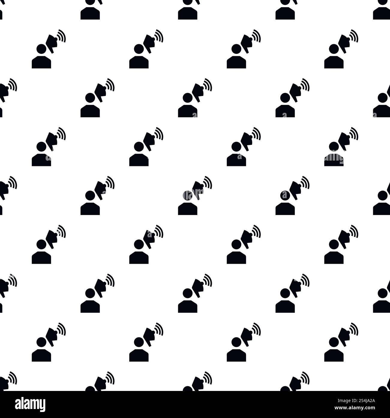 Man megaphone pattern seamless vector repeat for any web design. Man megaphone pattern seamless vector Stock Vector