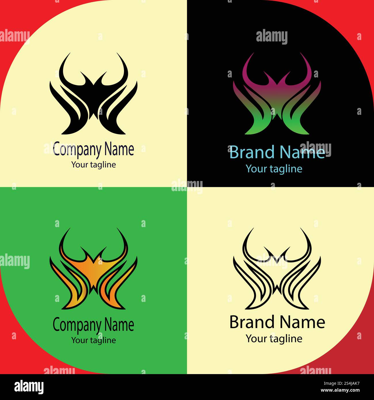 Beautiful Unique logo design with four different designs of the same ...