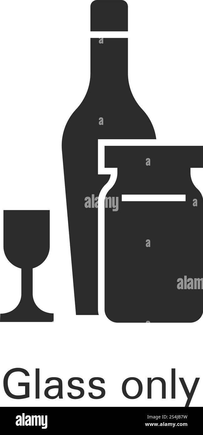 Glass only icon. Simple illustration of glass only vector icon for web design isolated on white background. Glass only icon, simple style Stock Vector