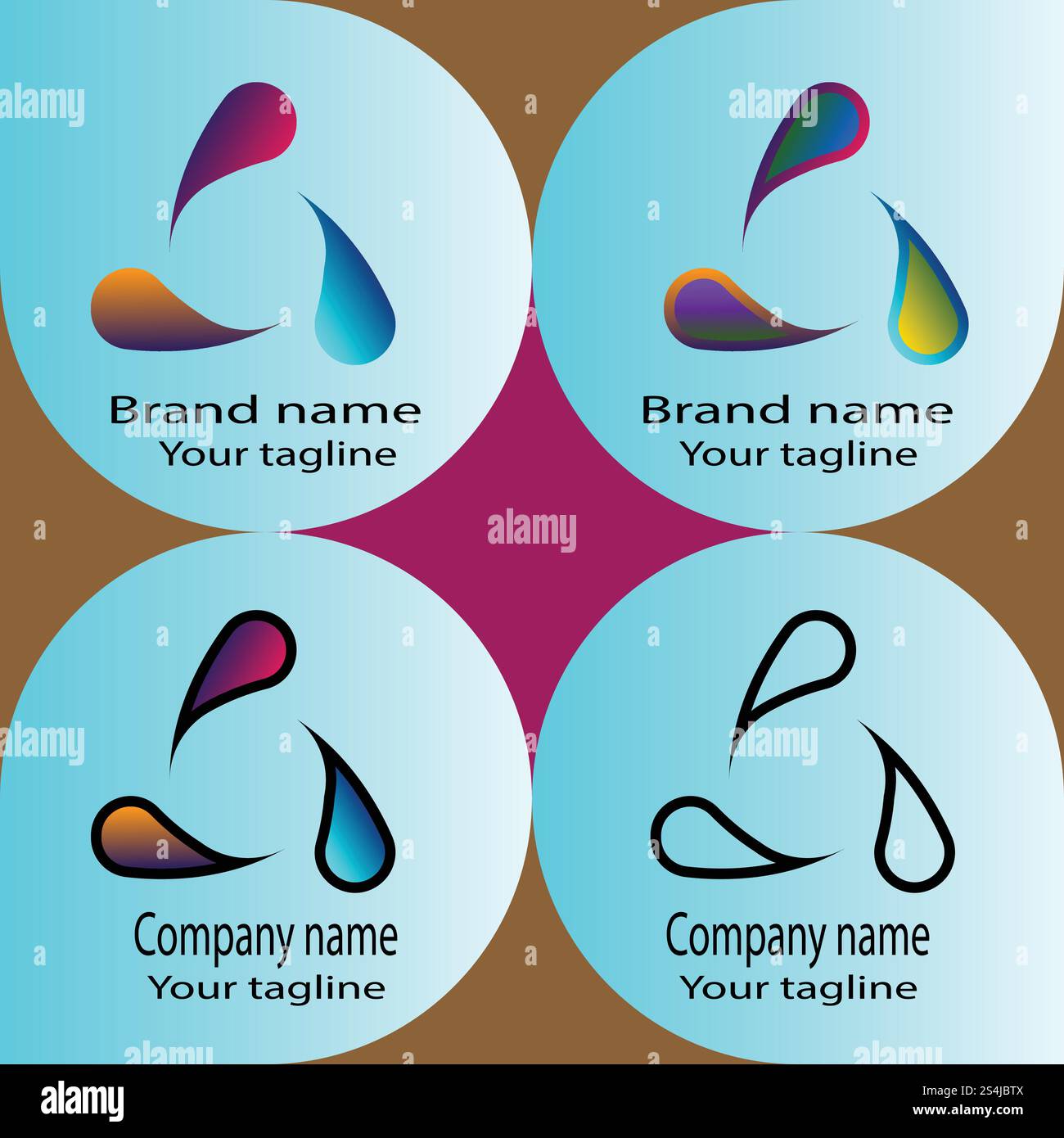 Beautiful Unique logo design with four different designs of the same ...