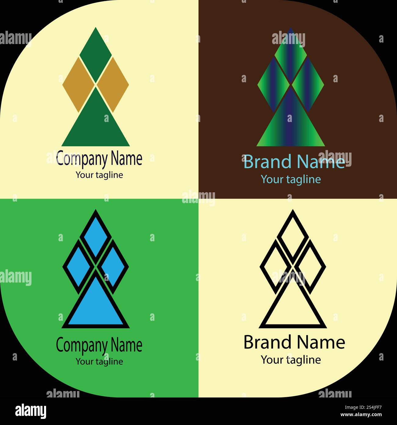 Beautiful Unique logo design with four different designs of the same ...