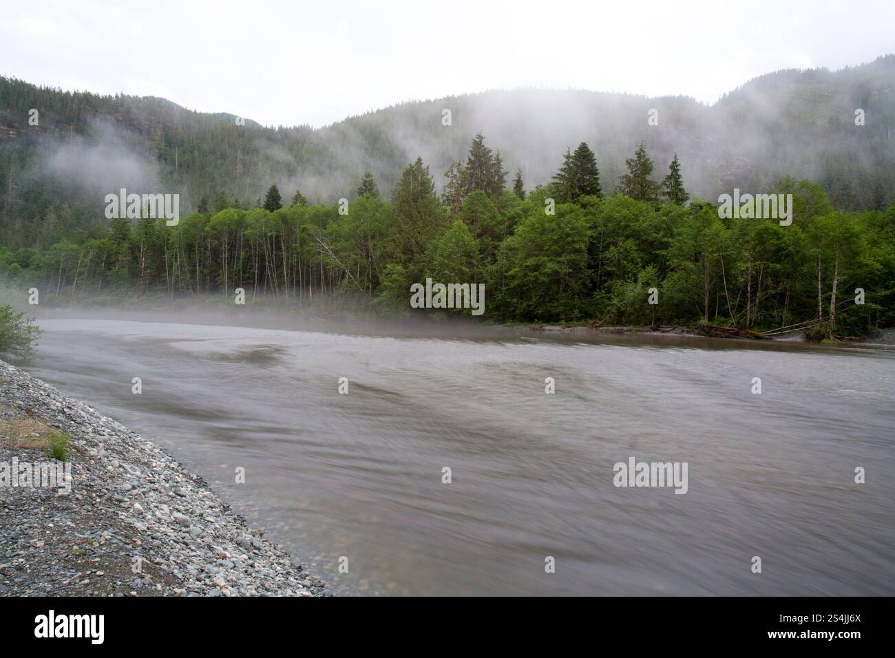 long exposure of a river flowing Stock Photo