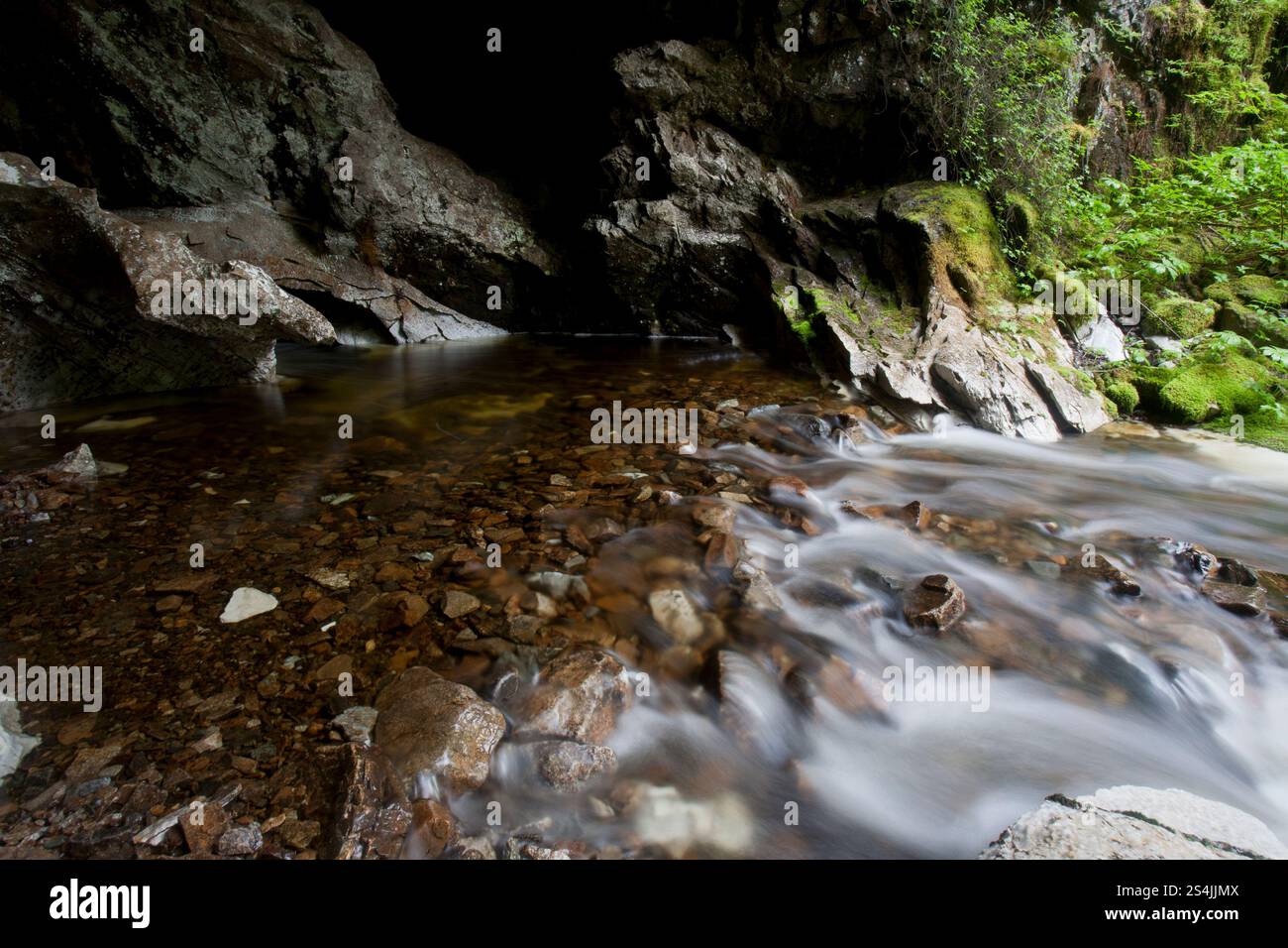 long exposure of a river flowing Stock Photo