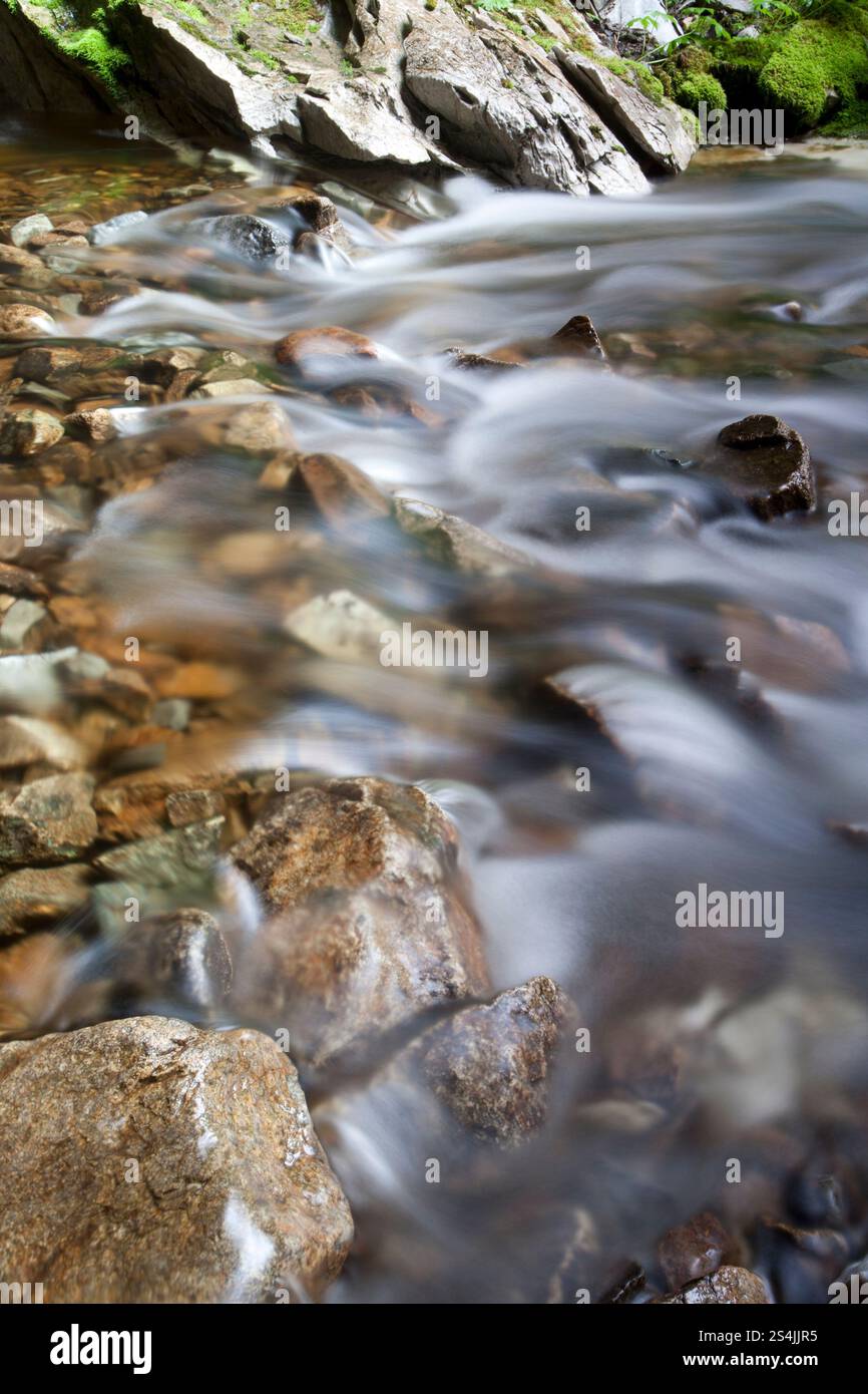 long exposure of a river flowing Stock Photo