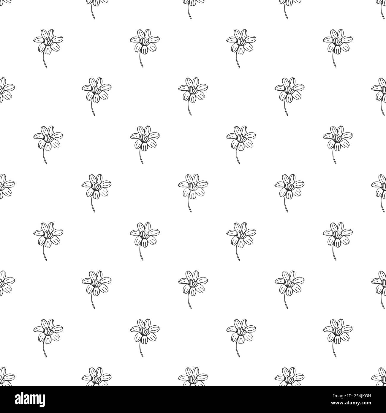 Calendula pattern seamless repeat background for any web design. Calendula pattern seamless Stock Vector