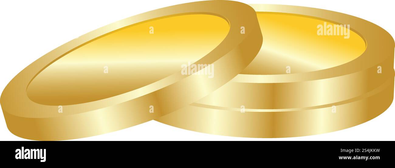 Gold coin icon. Realistic illustration of gold coin vector icon for web ...