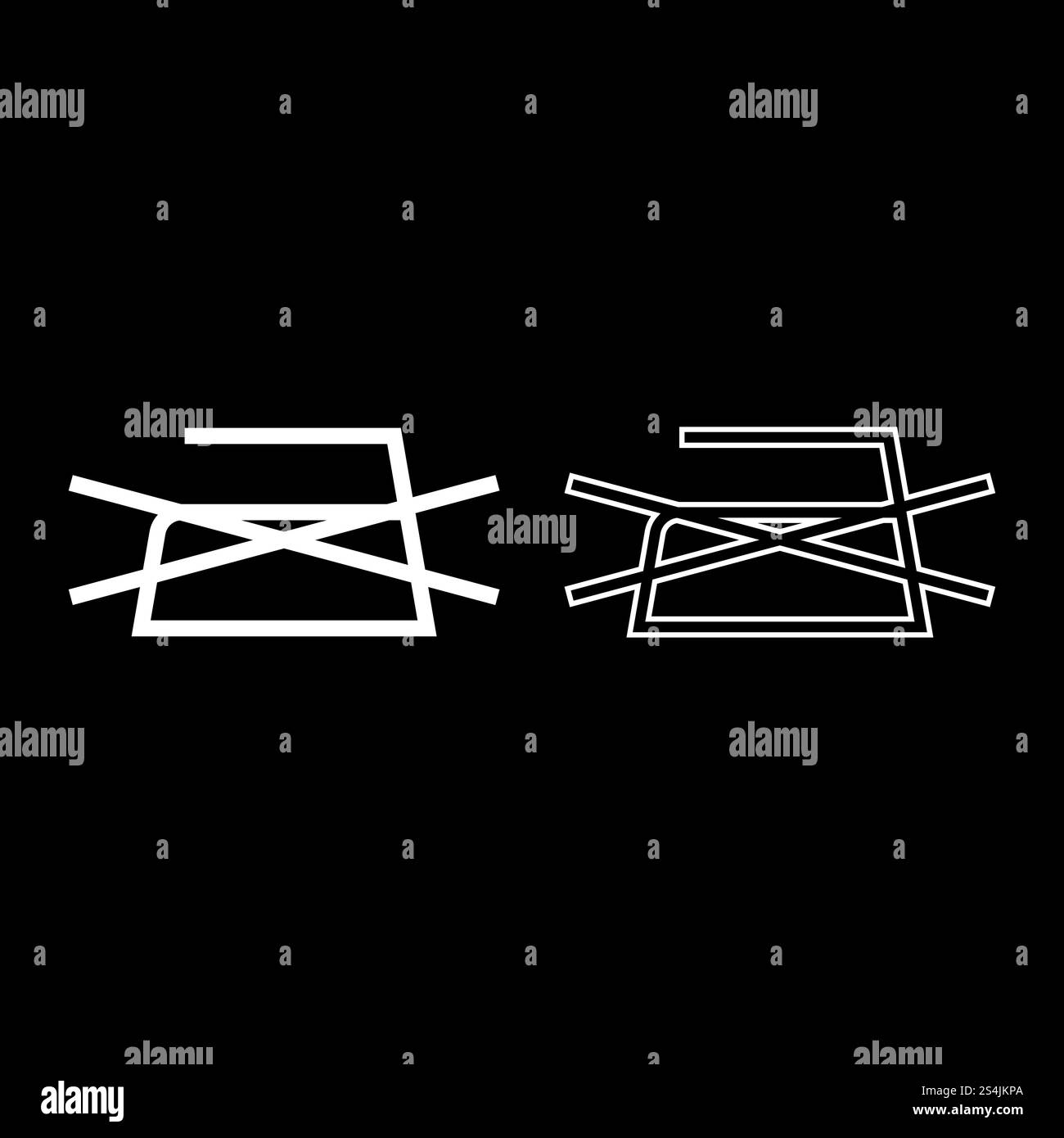Prohibited Ironing is not allowed Clothes care symbols Washing concept ...