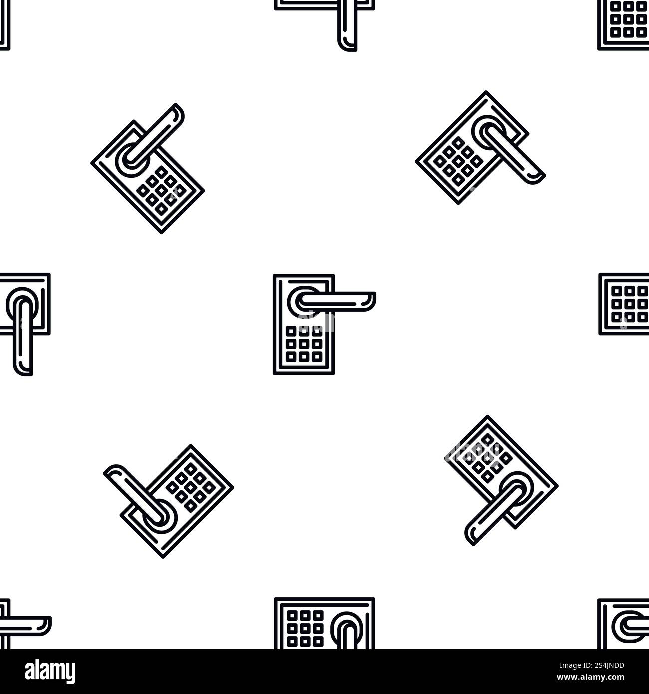 Smart door lock pattern seamless vector repeat for any web design. Smart door lock pattern seamless vector Stock Vector
