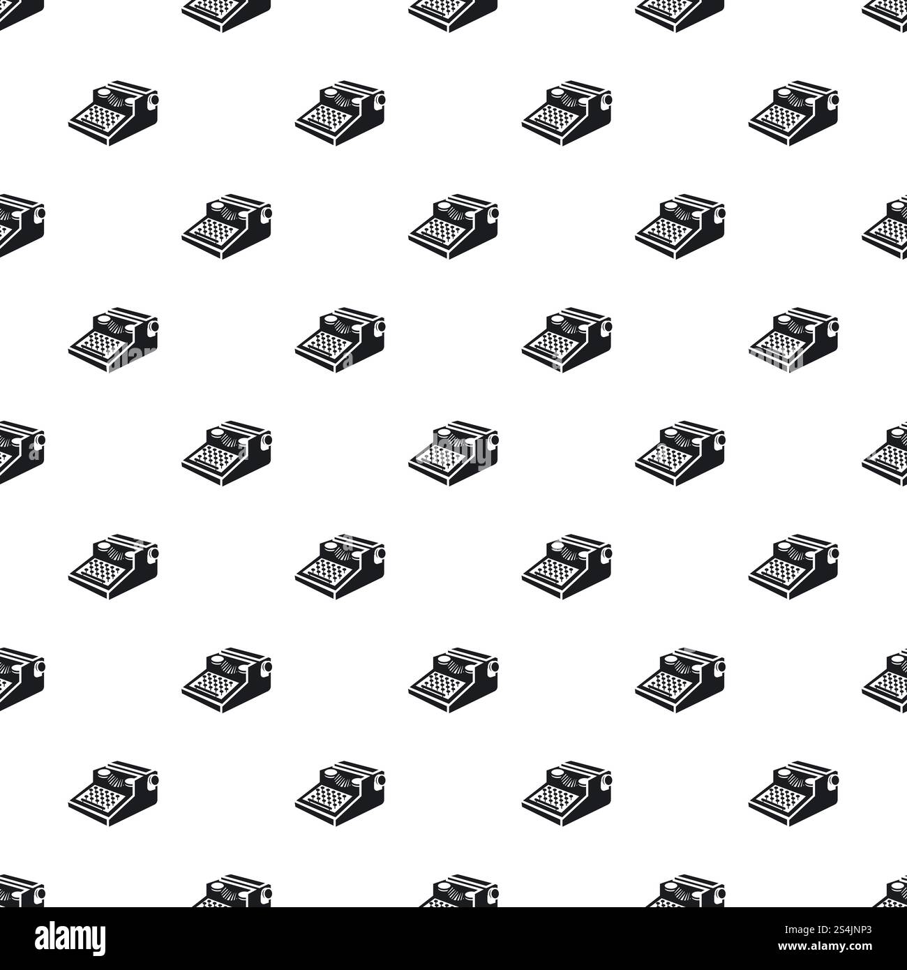 Newspaper typewriter pattern seamless vector repeat for any web design. Newspaper typewriter pattern seamless vector Stock Vector
