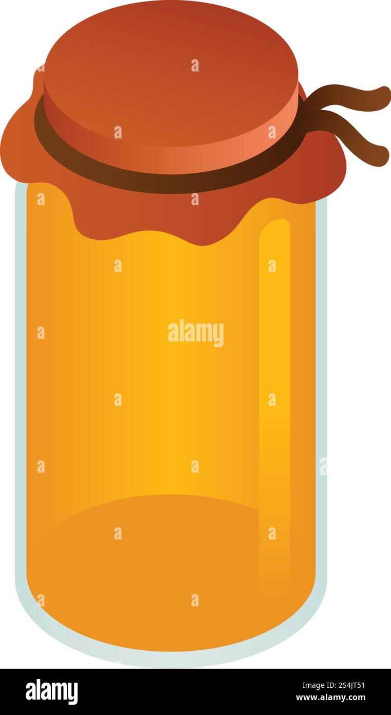 Eucalyptus honey jar icon. Isometric of eucalyptus honey jar vector icon for web design isolated on white background. Eucalyptus honey jar icon, isometric style Stock Vector