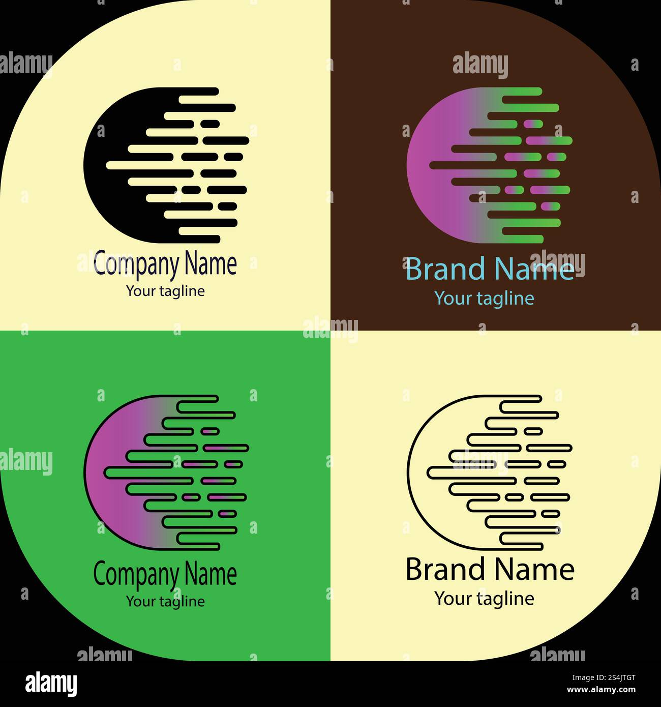 Beautiful Unique logo design with four different designs of the same ...