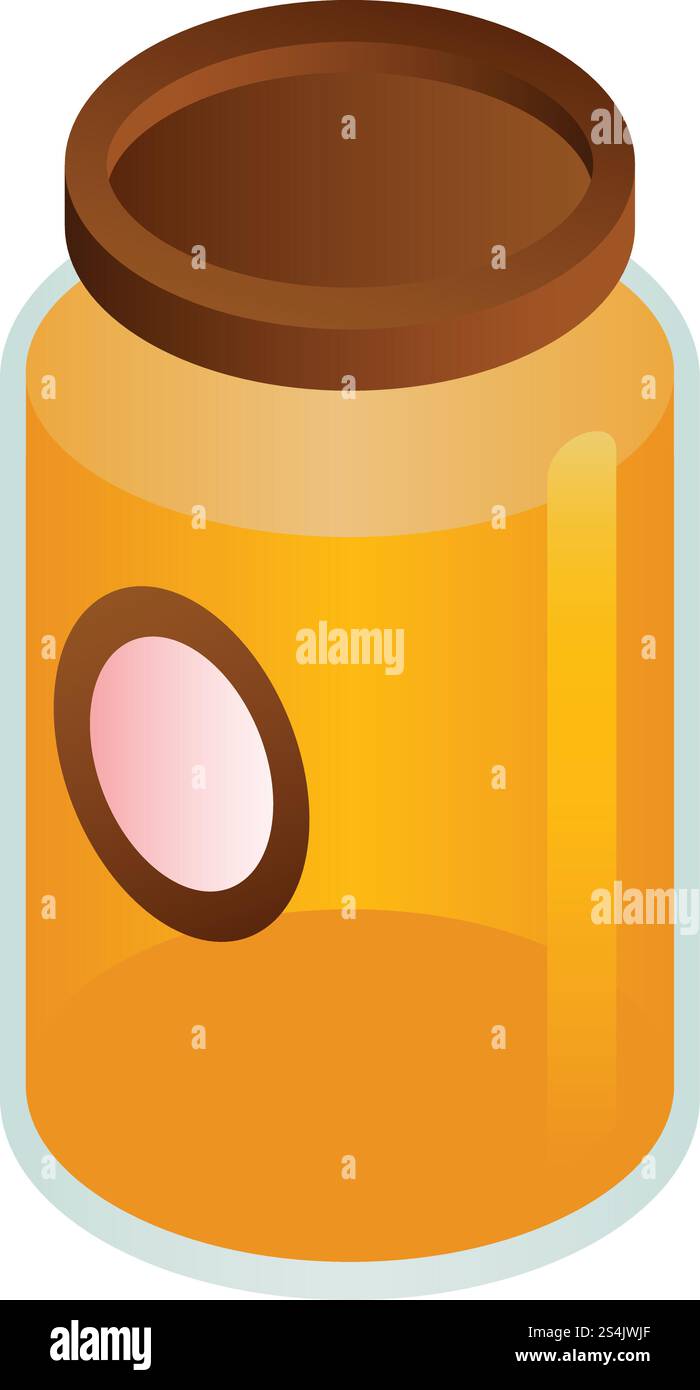 Clover honey jar icon. Isometric of clover honey jar vector icon for web design isolated on white background. Clover honey jar icon, isometric style Stock Vector