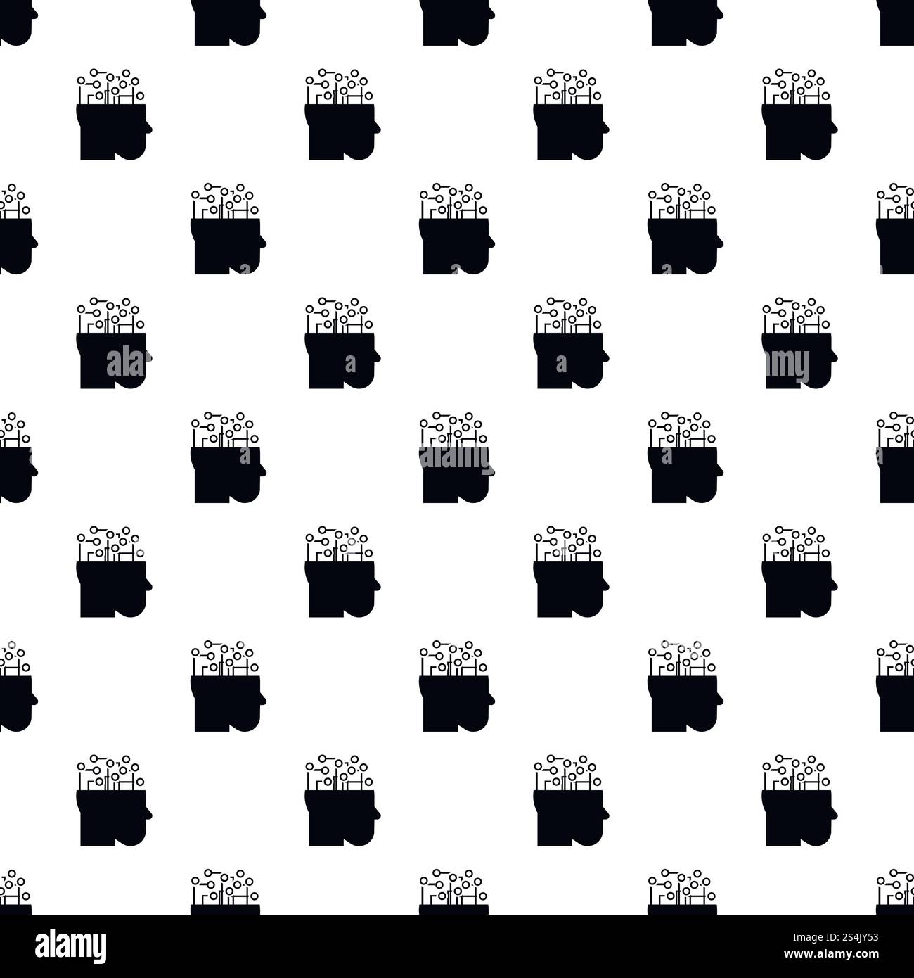 Smart brain mind pattern seamless vector repeat for any web design. Smart brain mind pattern seamless vector Stock Vector