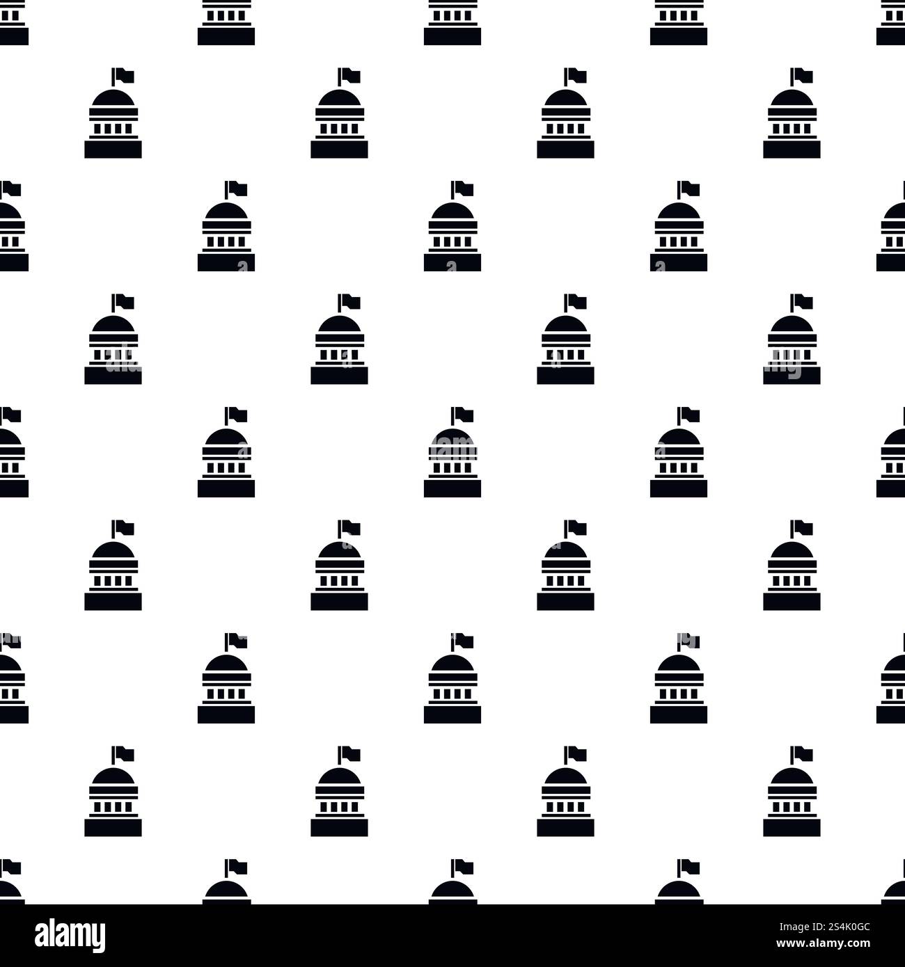 White house pattern seamless vector repeat for any web design. White house pattern seamless vector Stock Vector