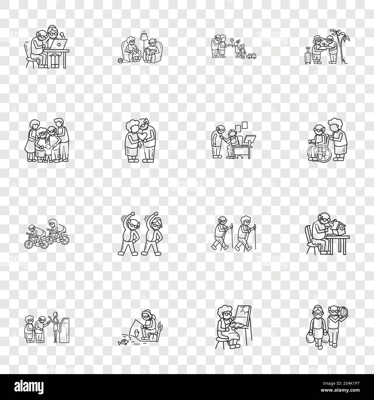 Happy older age grandmother Black and White Stock Photos Images Alamy