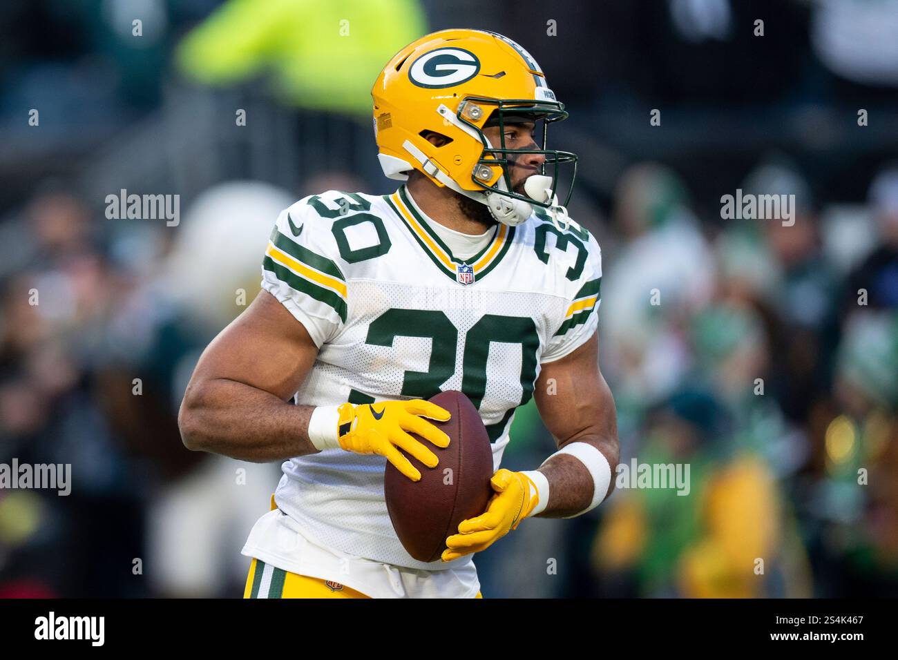 Green Bay Packers running back Chris Brooks (30) in action before an