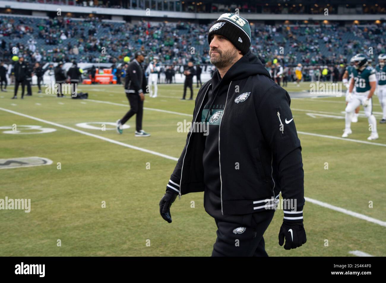 Philadelphia Eagle head coach Nick Sirianni looks on before an NFL wild