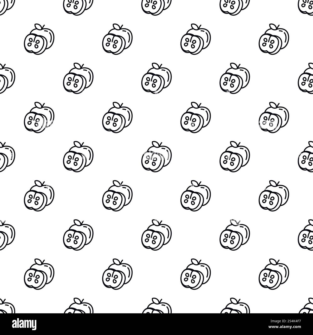 Apple pattern seamless vector repeat for any web design. Apple pattern seamless vector Stock Vector