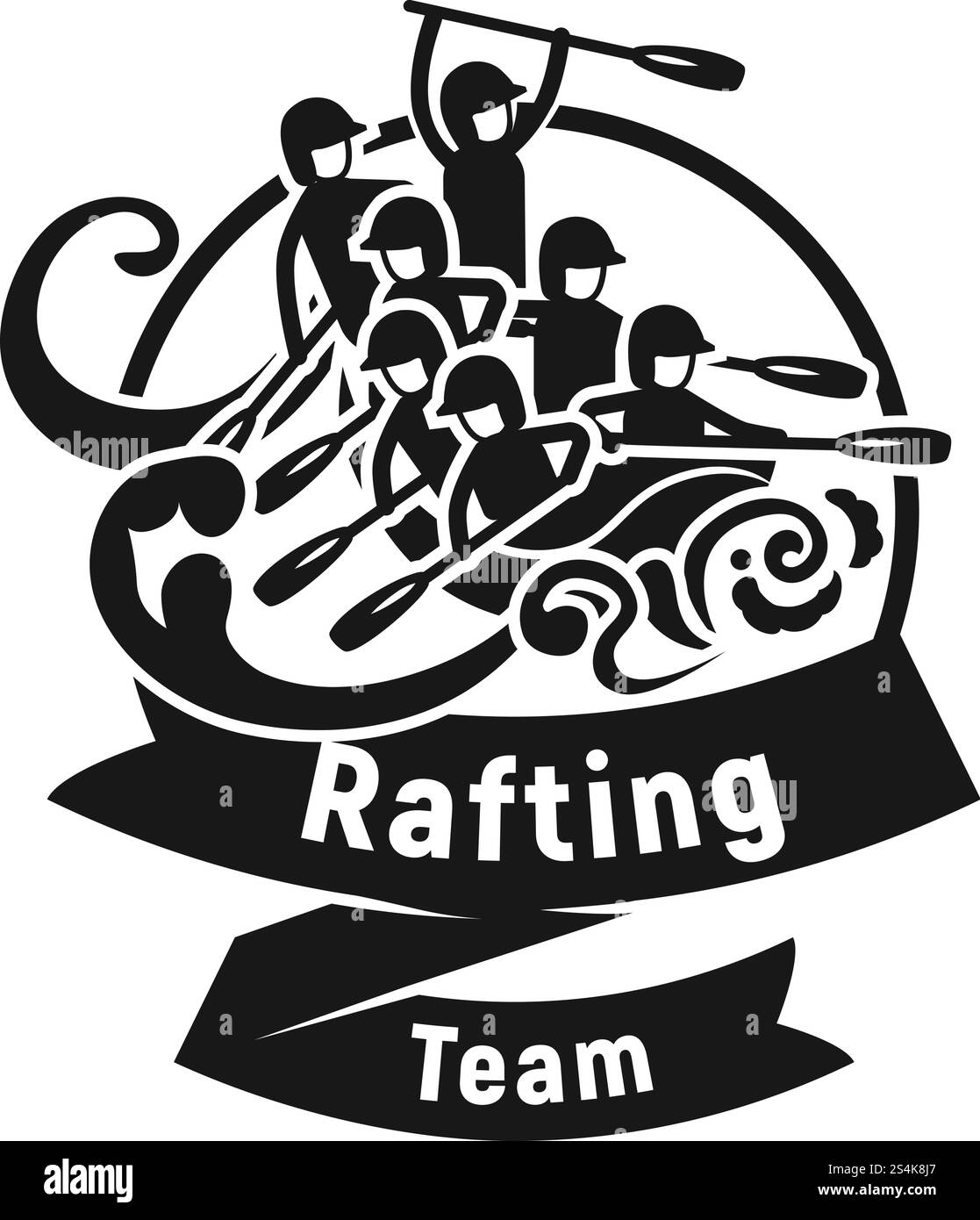 Team rafting logo. Simple illustration of team rafting vector logo for ...
