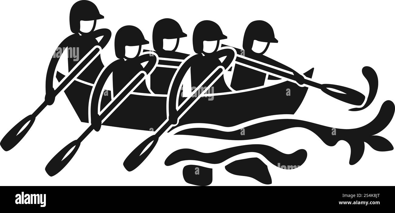 Canoeing rafting icon. Simple illustration of canoeing rafting vector ...
