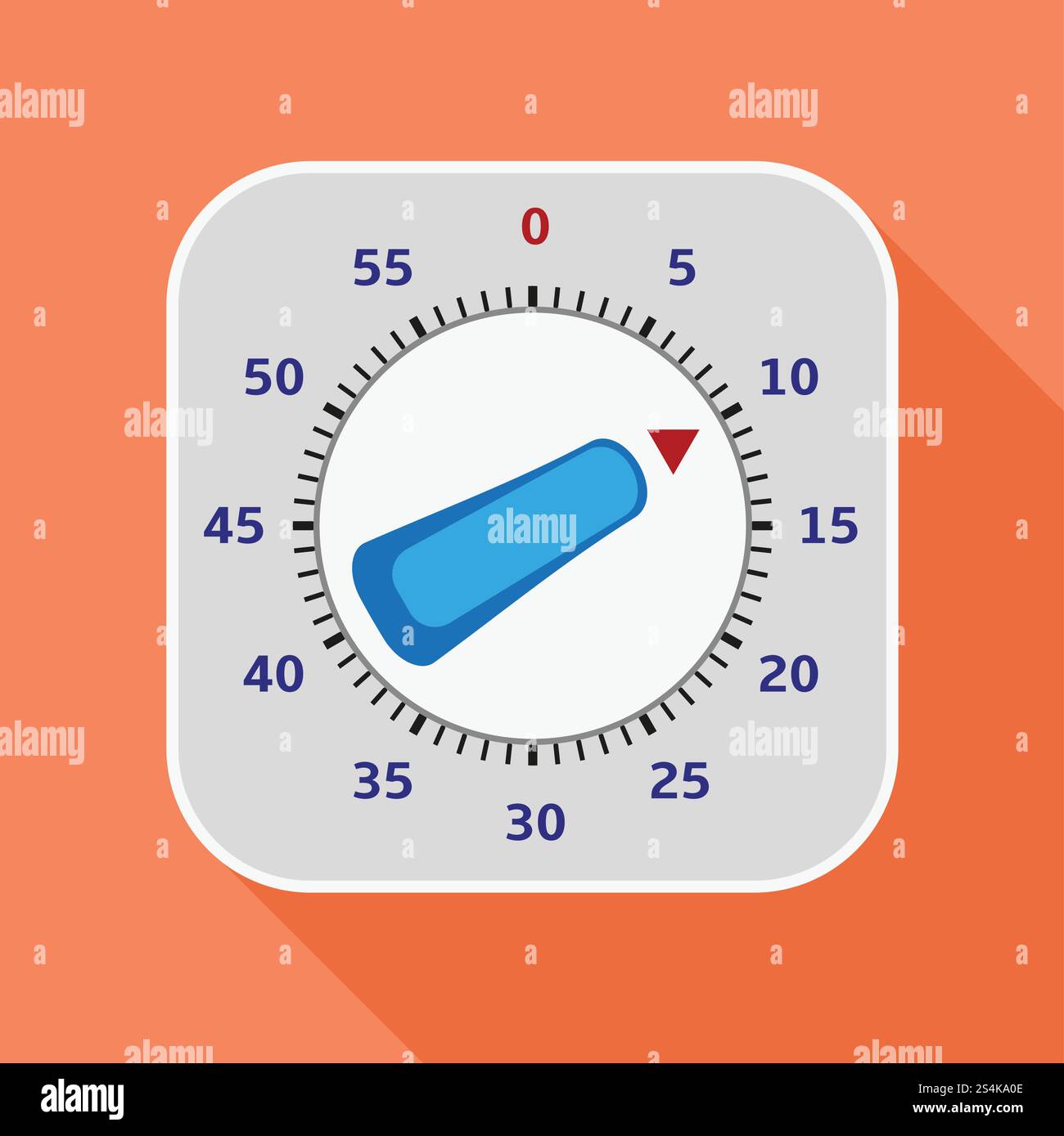 Kitchen timer icon. Flat illustration of kitchen timer vector icon for web design. Kitchen timer icon, flat style Stock Vector