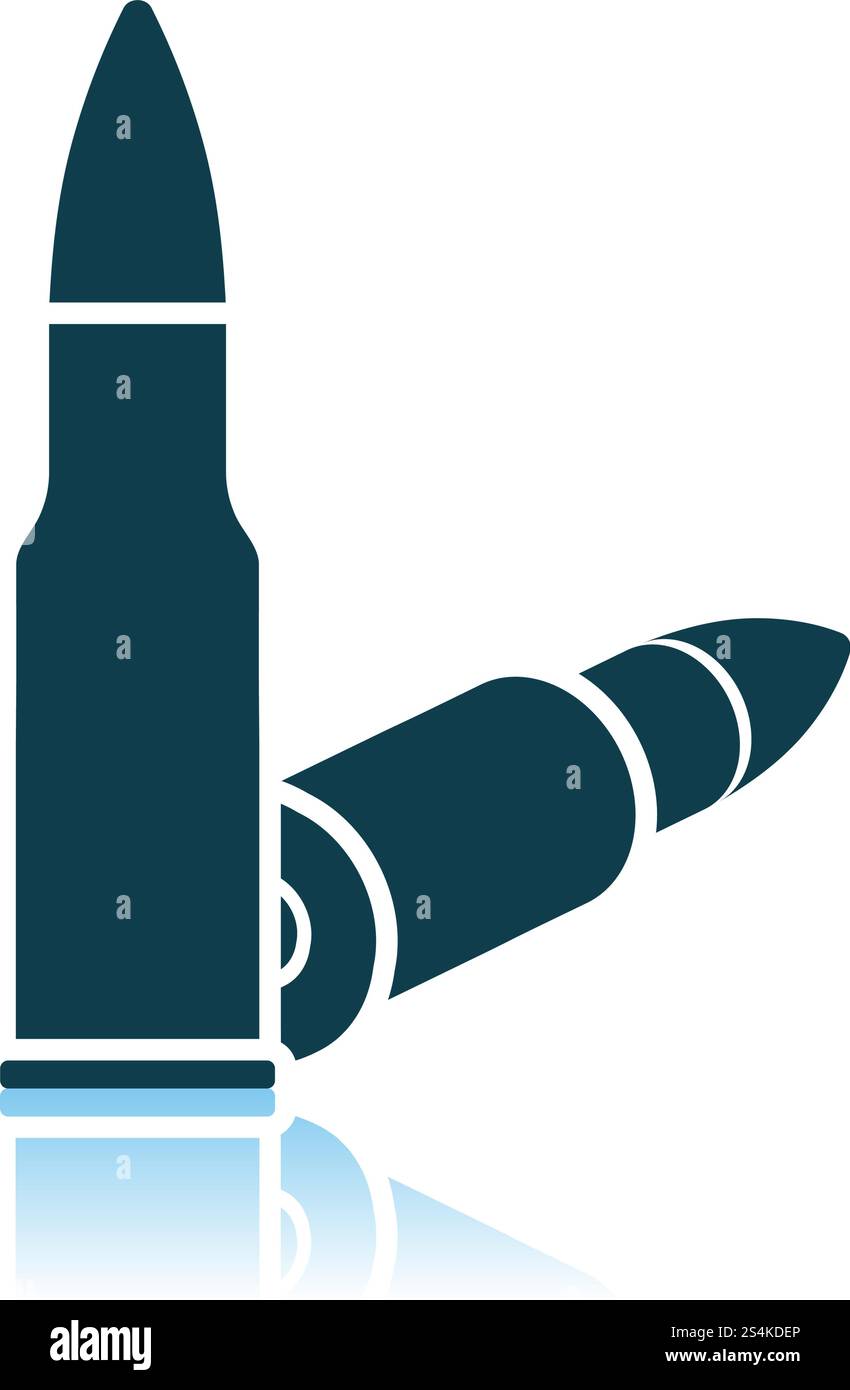 Rifle Ammo Icon. Shadow Reflection Design. Vector Illustration Stock ...