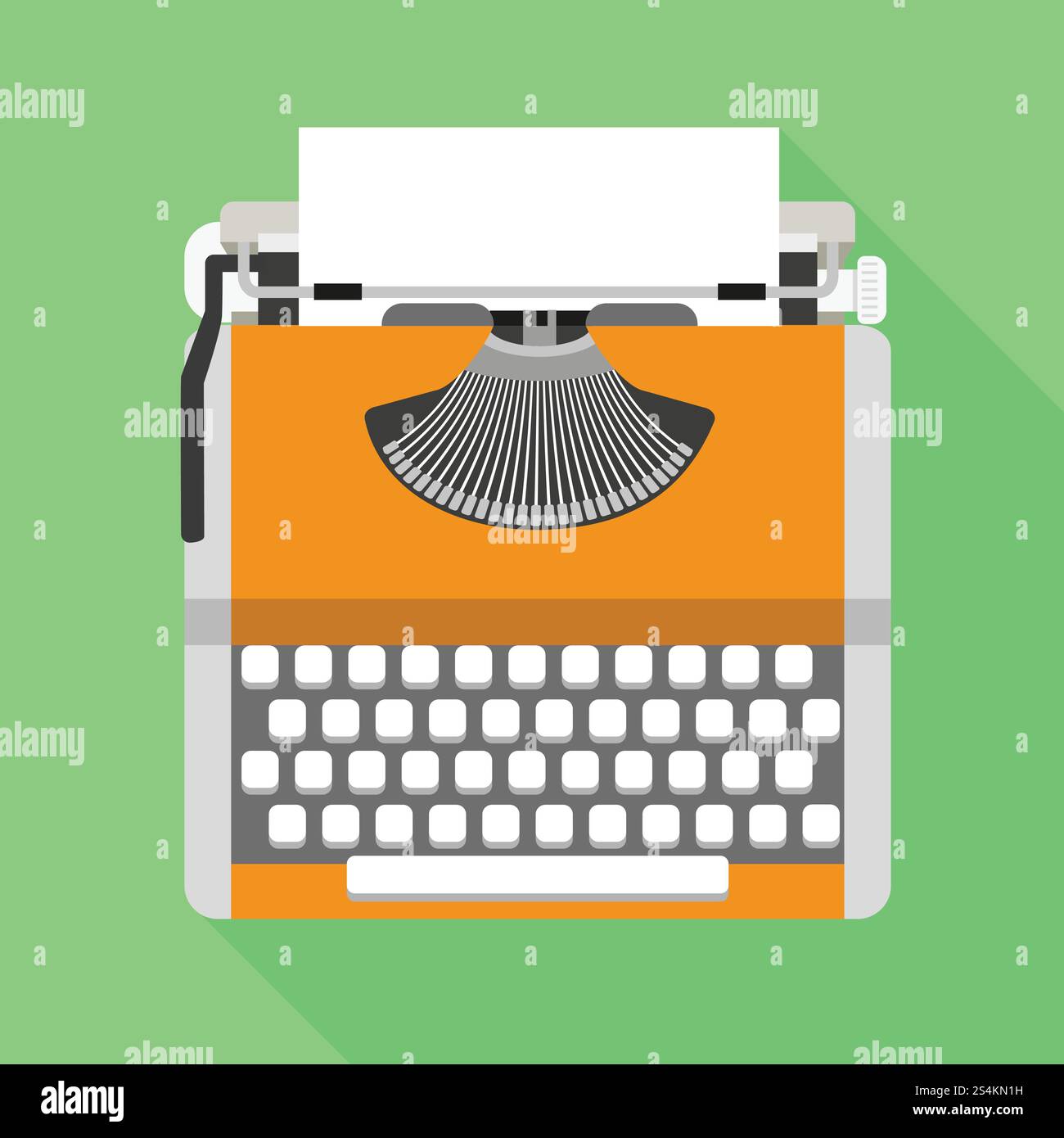 Old typewriter icon. Flat illustration of old typewriter vector icon for web design. Old typewriter icon, flat style Stock Vector