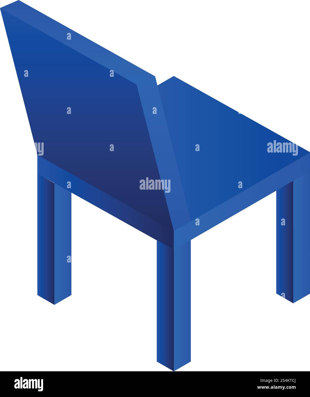 Blue plastic chair icon. Isometric of blue plastic chair vector icon for web design isolated on white background. Blue plastic chair icon, isometric style Stock Vector