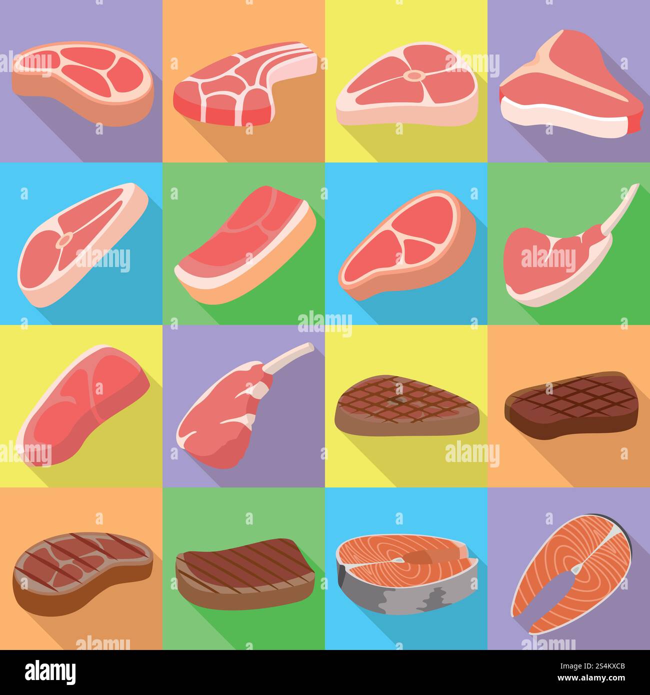 Chef cutting cooked grilled steak Stock Vector Images - Alamy