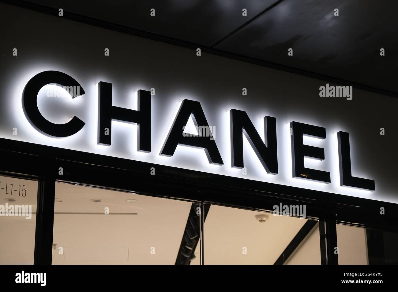 CHANEL brand logo store sign Stock Photo - Alamy