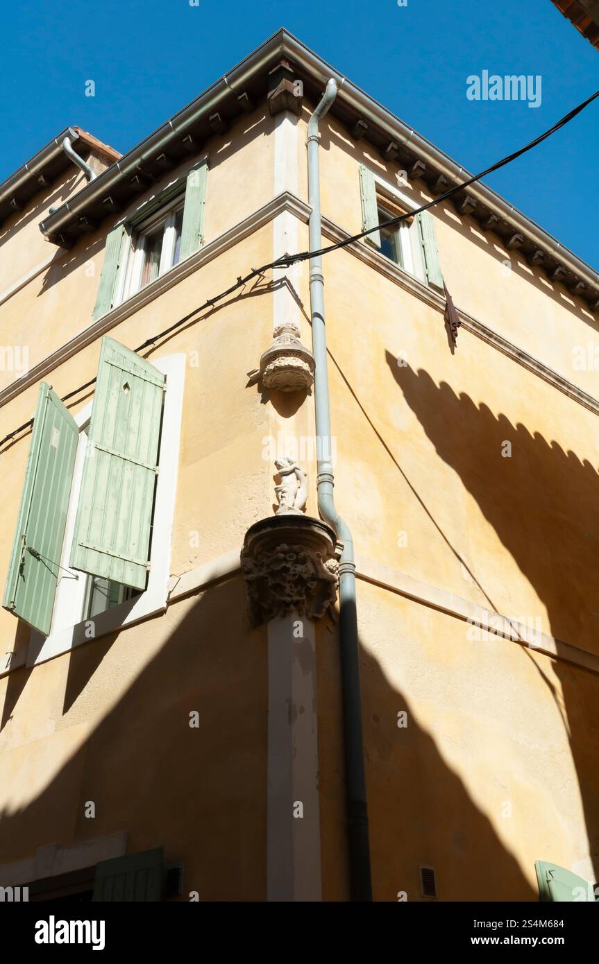 Arles, typical house in quartier de la Roquette, near the Rhône river, Bouches du Rhône, Provence-Alpes-Côte d'Azur, France Stock Photo