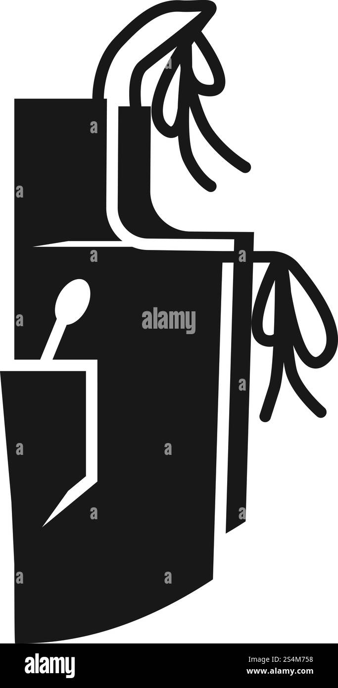 Apron with pocket side view icon. Simple illustration of apron with ...