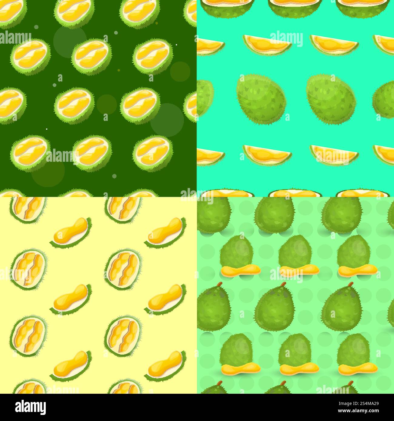 Durian Pattern Design Fresh durian pattern set. Cartoon illustration of fresh durian vector ...