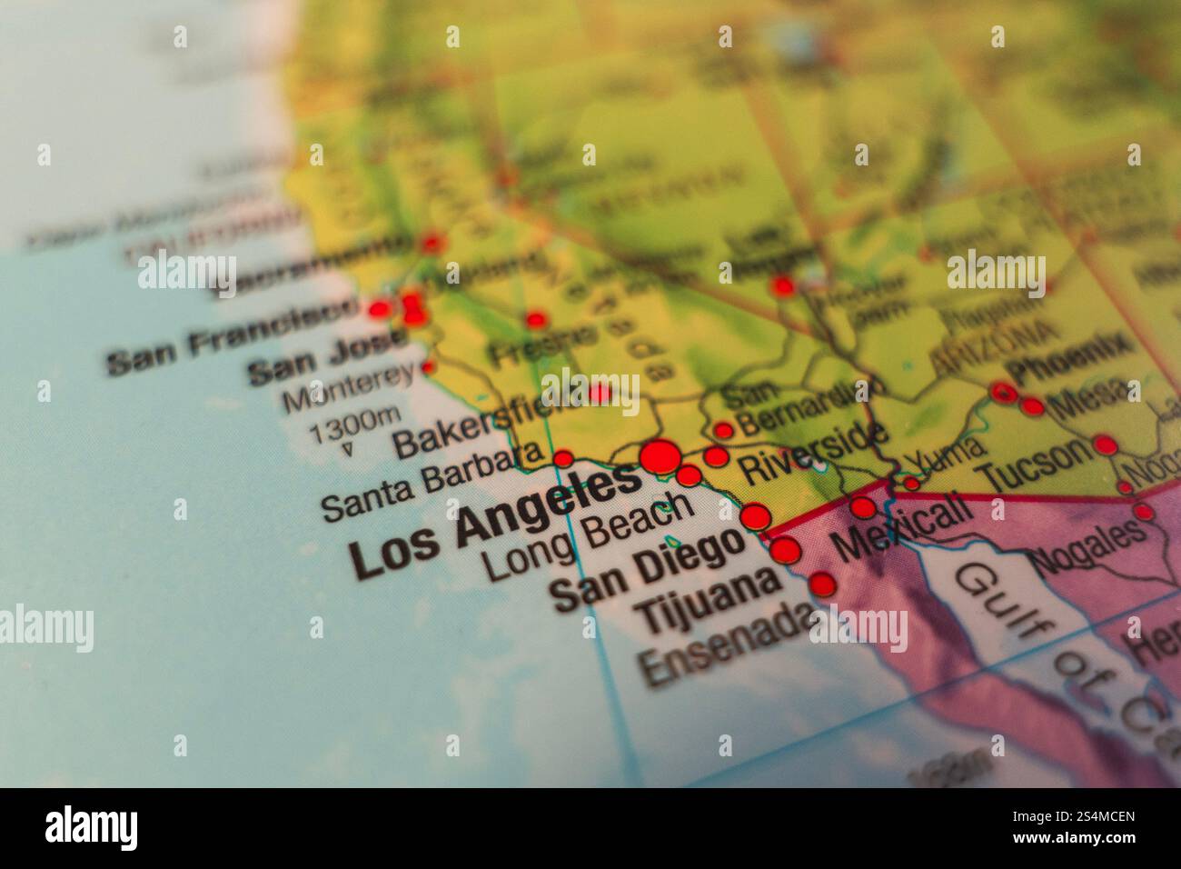A close up map of Southern California - A Close Up Map Of Southern California Showing Major Cities And Transportation Routes Los Angeles City High Quality Photo 2S4MCEN