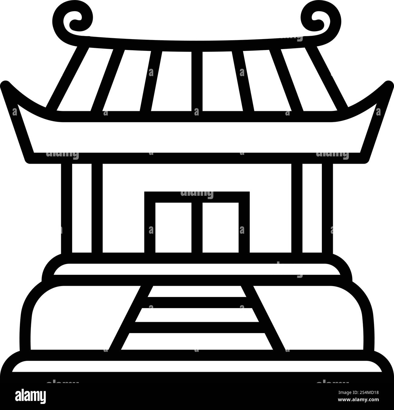 Black and white buddhist monastery Stock Vector Images - Alamy