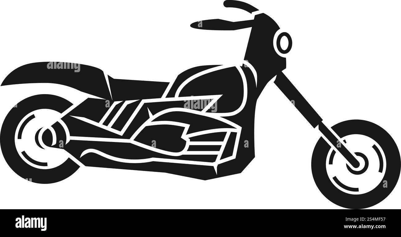 American chopper side view icon. Simple illustration of american chopper side view vector icon for web design isolated on white background. American chopper side view icon, simple style Stock Vector