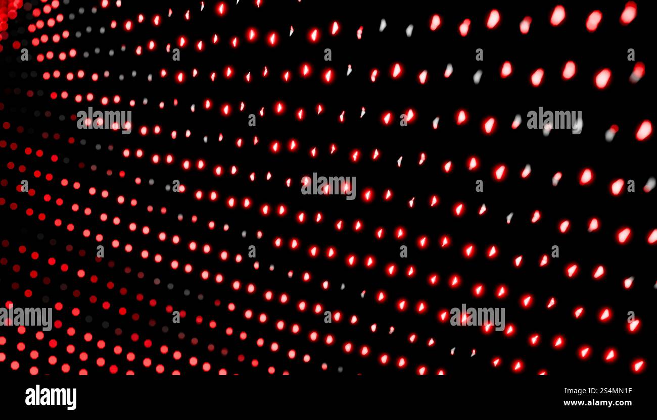 A captivating 3D render featuring abstract waves in a dark theme, inspired by Ethereum Red dots create a dynamic and futuristic digital pattern, ideal Stock Photo
