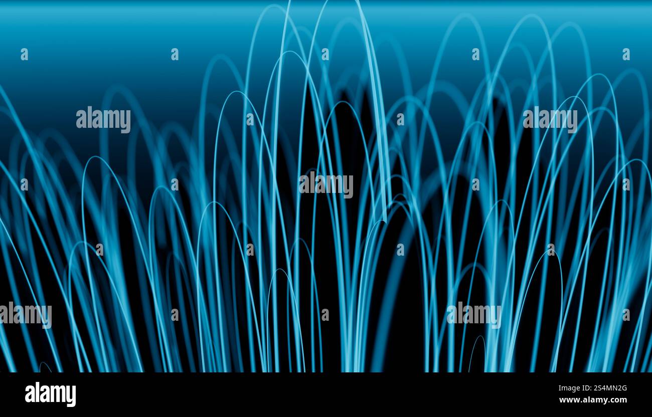 This abstract 3D render features flowing blue waves on a smooth gradient background, capturing a sense of motion and depth. Ideal for design elements Stock Photo