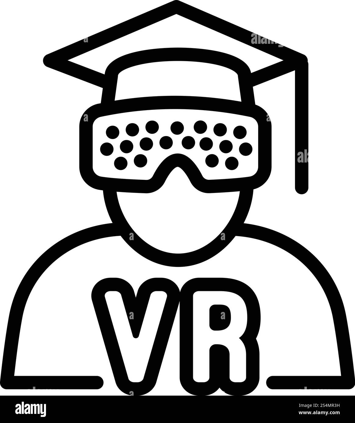 Learning with VR icon. Outline learning with VR vector icon for web ...